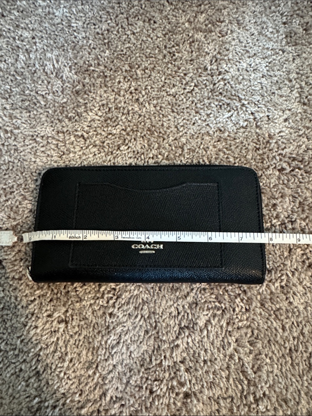 Coach Black Zip-Around Wallet with Front Card Pocket - Picture 4 of 5